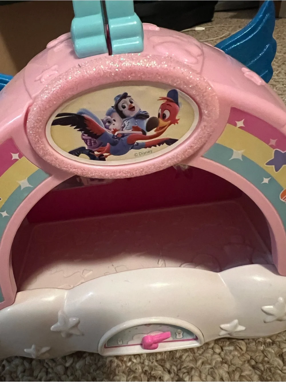 T.O.T.S Pink Playstage with Blue Glitter Wings and White Cloud Base
